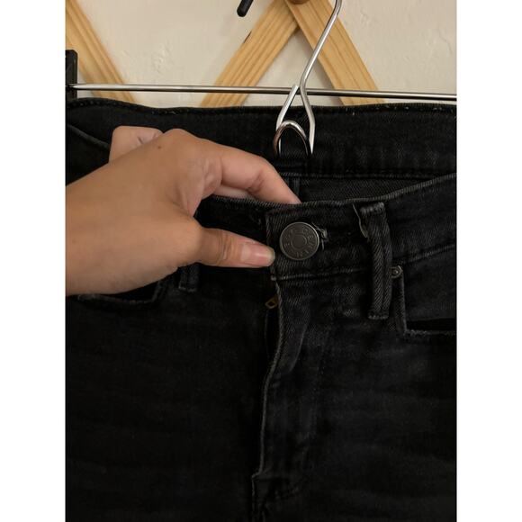 BDG Urban Outfitter Jeans Women's 26 Crop Twig High Rise Black Cut Out Raw Hem - Picture 6 of 10